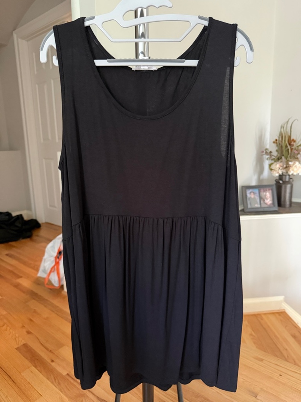 Chic Soul Black Sleeveless Babydoll Tank Top